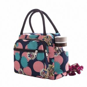 Nuovo borse da pranzo impermeabile Stampa termica borsetta portatile in tessuto oxford bento borse di stoccaggio alimentare per donne box da pranzo 47g0#