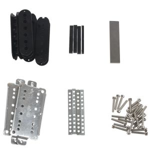 Kabel Eine Set Gitarre Humbucker Pickup -Kits produzieren Accessoires/Cupronickel Grundplatte/Spacer/Bobbin/Pole Slug/Bar Alnico V Magnet