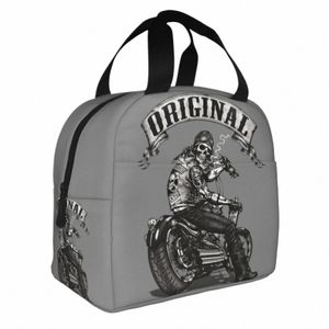 Skull Biker Isolierte Lunchbeutel Kühler Bag Mahlzeit Ctainer Horror Halen High -Kapazität TOTE Lunchbox Bento Beutel Reise A9OB#