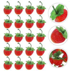 Party Decoration 30 PCS Simulated Strawberry Model HomeDecor Decorations Cherry Home Decor Plastic Fruit Söta saker