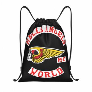 Hölle Angel Motorcycle Club Draw String Backpack Sports Gym Sackpack String -Tasche zum Training von S900#