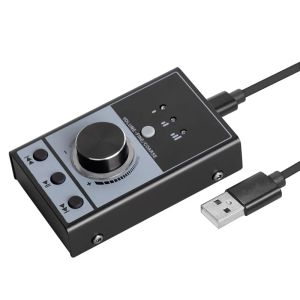 Cartões USB Som Sound Card Interface Audio Computador Multimídia Volume Controlador Card de som externo para PC Laptop Mac Android Streaming