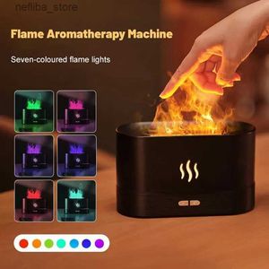 Fragrance parfymfuktare ultraljudsluftfuktare med LED -belysningssimulering Färgglad Flame Fragrance Machine L410