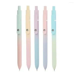 Press Type Writing Pen Gel Ink Pens With Fine Point Grip Retractable Clip Ideal School For Students Fournitures Scolaires