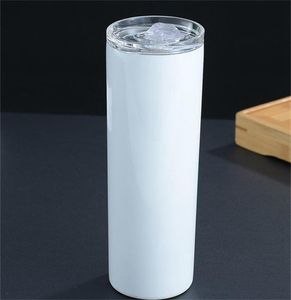 100pcs 20oz Sublimation straight tapered Skinny Tumblers Blank white Slim Stainless steel Cups 20 oz vacuum insulated double walle4612814