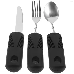 Geschirrssätze 3 PCs Bendbare Bestecksetabellen für ältere Menschen deaktivierte adaptive Utensilien Appliance Zittern