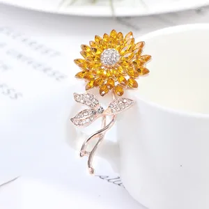 Broszki 1PC Sunflower Women Men Men Flower Weddings Office Brooch Pins Difts