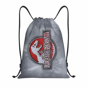 jurassics Parks Drawstring Backpack Sports Gym Bag for Women Men Dinosaur World Training Sackpack 11sz#