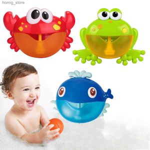 Crab Bubble Soap Machine Baby Bad Elektrik mit Musikspielzeug Kinder Frosch Maschine Automatische Blase Lustiger Frosch Bad Pool Schwimmspielzeug Y240504