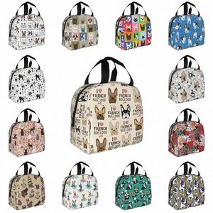 Hot Sale French Bulldog Lunchbag für Männer Frauen tragbare warme kühlere Lunchbox für Arbeitsschule Picknick -Tasche 198f#