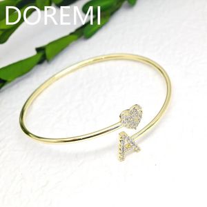 Doremi Women Fashion Gift Jewelry Nome personalizado Letras Charms Bracelet Spial Bangle 240416