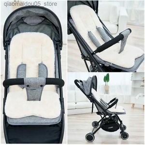 Stroller Parts Accessories Baby stroller seat cushion Childrens high chair winter plush warm accessories Q240416