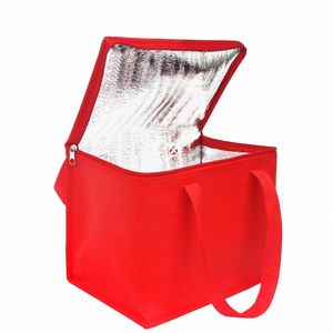 Duża pojemność izolowana torba termiczna Składane pudełko na lunch pokarm dostawa piknikowa napój wodoodporny aluminiowy pokarm D4T6#