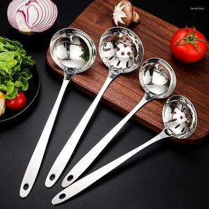 Spoons Stainless Steel Long Handle Soup Spoon Pot Colander Thickened Household Cooking Tablespoon Tableware Kitchen Utensil