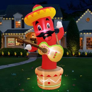 6ft cinco de mayo gummibåtar chili mexikanska festdekorationer sprängs 5 ​​maj taco sombreros gitarr mexicano fiesta dekor 240407