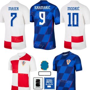 2024-25 Национальная команда Croacia 7 Majer Soccer Jerseys Man Euro Cup 9 Kramaric 13 Vlasic 17 Petkovic 4 Gvardiol 22 Juranovic 10 Modric 8 Kovacic Football Kits