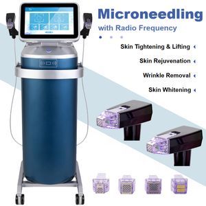 Facionalidade RF Skin Thiz Shrink Pores Machine Microneedling Radiotency Removes Removedor de rugas Marcas de acne Remoção Equipamento de beleza com 2 alças