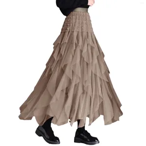 Skirts Women Cover Up Skirt Ladies Long Layered Tulle Fall Elegant Temperament High Waist Cocktail Party Wedding Cake