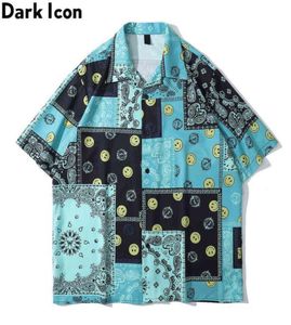 Bandana Polo Shirt Men Blue Cashew Flower Street Fashion Men039s Hawaiian Shirt Male Top 2106033350946