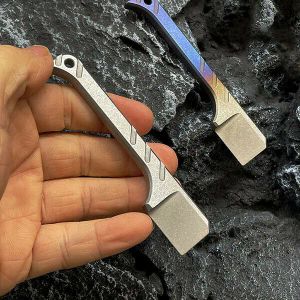 Nyckelringar multifunktion Mini Titanium Crowbar Pry Bar Screwdriver Tool Keychain EDC Tool