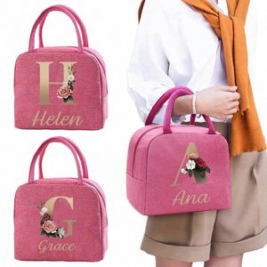 persalized Custom Name Insulated Lunch Bag Women Cooler Bag Thermal Pouch Portable Ice Food Picnic Bags Gift Cooler Bags g22x#