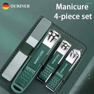 Tırnak Sanat Kitleri Manikür Kiti 4pcs Clippers Tam Set Evi Tek Clipper Diagonal Bıçak Aracı Nano Dosya