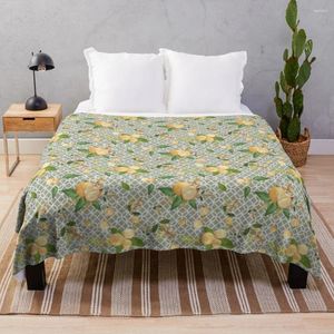 Filtar frukt tropisk palm trädgård marockansk andalusi lämnar frans säng boho sängkläder ultramjuk mikrofleece kast filt