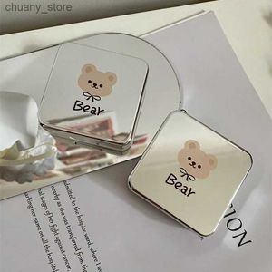 Sunglasses Cases Portable contract cute teddy bear contact lens case for party ladies stand storage eye care container with lens box Y240416