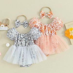 Zestawy odzieży Baby Girls Flower Print Druku