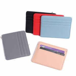 Porta di carta in pelle PU Slim ID/Bank Credit Card Cash Case Borse Borse Organizzatore Women Men Busin Card Wallet W9ZK#