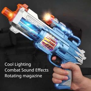 Gun Toys Light Up Sound Effect Toy Gun Spinning LED Non-Firing AK47 Pistol Submachine Gun Police Police Roll Play Prop Kids Birthday Present 240416