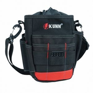 Kunn Small Electrician Tool Pouch Utility Ziptop Tool Belt Bag, Compact Top DrawString Stängning Verktygspåsar I0NY#