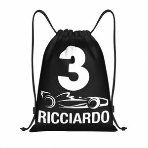 Ricciardo Número 3 Bolsas de cordão de traço homens homens homens esportes portáteis Sackpack Racing de automóveis Mochilas de armazenamento Z37L#