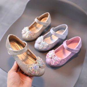 Girls Leather Shoes, High Heels, 2024 Performance, Crystal Single Shoe Dress, Model Runway Show, Bow Princess Shoes, Children's Shoes