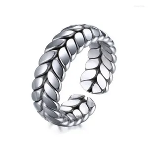 Cluster Rings 1 Piece 7MM Alloy Wheat Opening Ring Women And Men Vintage Leaf Open Finger Fashion Jewelry