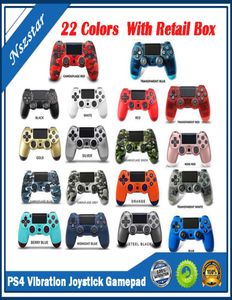 Controller wireless Bluetooth per vibrazioni PS4 Joystick GamePad Game Hand Handlers per Play Station senza logo con Retail1439125