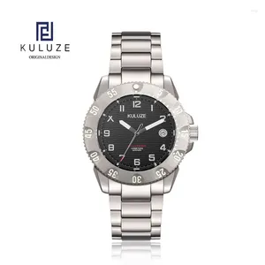 Armbandsur Kuluze Brand Men Titanium Watch Sapphire Crystal Japanese Machinery Movement 100m vattentäta sportklockor för