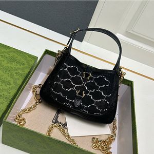 Crystal Designer Bag Einkaufstasche Cross Lod Bag Luxusbeutel Handtaschen Geldbörse Leinwand Diamanten Buchstaben Hochwertige Damen -Umhängetaschen Hardware Kette Hohlkupplung