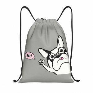 Özel Fransız Bulldog, Yoga Sırt Çantaları Eğitim İçin Hi Drawstring Çantaları Söylüyor Erkek Kadınlar Köpek Hayvan Pet Spor Spor Salonu Sackpack G66K# SEVİYORUM