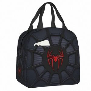 spider Web Thermal Insulated Lunch Bags Women Resuable Lunch Tote for Kids School Children Multifuncti Food Bento Box K4O3#