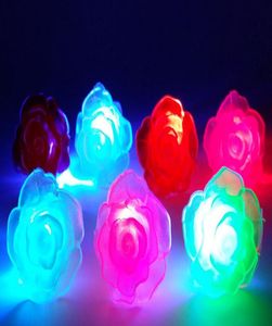 Ship 50pcs LED Light Up Blinking Soft Rose Flower Bubble Elastic Rave Party Blinking Soft Finger Lights7220446