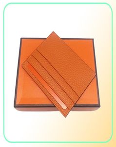 Mode av hög kvalitet Mens Women Real äkta läderhållare Mini Wallet Bank Card Holder med Box3795371