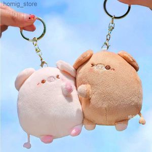 Un coppie peluche magnetico coppia di maiale Keechchain carino peluche creativo peluche kawaii regalo per festività personalizzata zaino pendente y240415