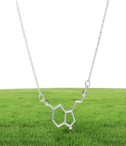 1 chemical molecular structure pendant necklace formula 5HT geometric exquisite nurse simple Lucky woman mother men039s family4608045