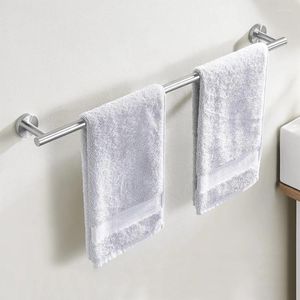 Tende per doccia Porta della barra dell'asciugamano da bagno per accessori per set di hardware a parete kit rack rotondo in acciaio inossidabile spazzolato