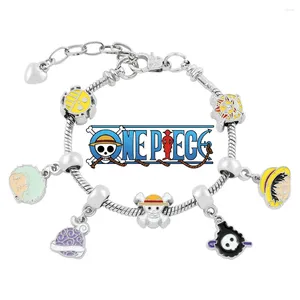 Очарование браслетов одно кусок аниме фигура обезьяна D. Luffy Pirate Beads Chains Bracelet For Women Jewelry Part