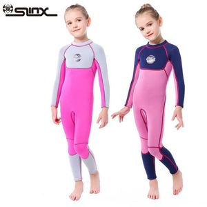 SLINX Kids 3mm Neoprene UV Protection Wetsuit Childrens Diving Suit One Piece Swimsuit For Snorkling Scuba Surfing 240416