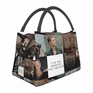 Klaus Mikaels Isolerad lunch Tote Bag The Vampire Diaries Callery Cooler Thermal Food Lunch Box Outdoor Cam Travel M44H#