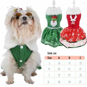 Hundkläder Pet Christmas Dress Costume Bekväm renkläder Lätt att rengöra kattklänningar för Holiday Xmas Party