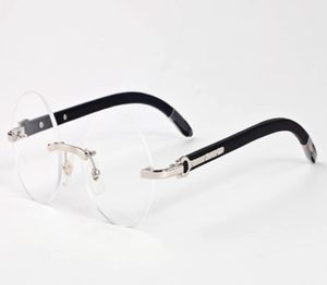 óculos de búfalo preto Óculos de sol dos esportes de moda para homens lentes de círculo de madeira lentes de madeira Óculos de madeira feminino sem orla de arco de sol